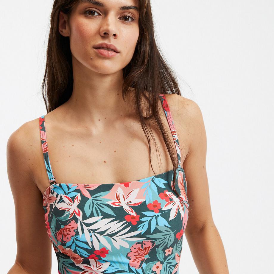 La Redoute Collections Costume da bagno a bustier con stampa floreale  