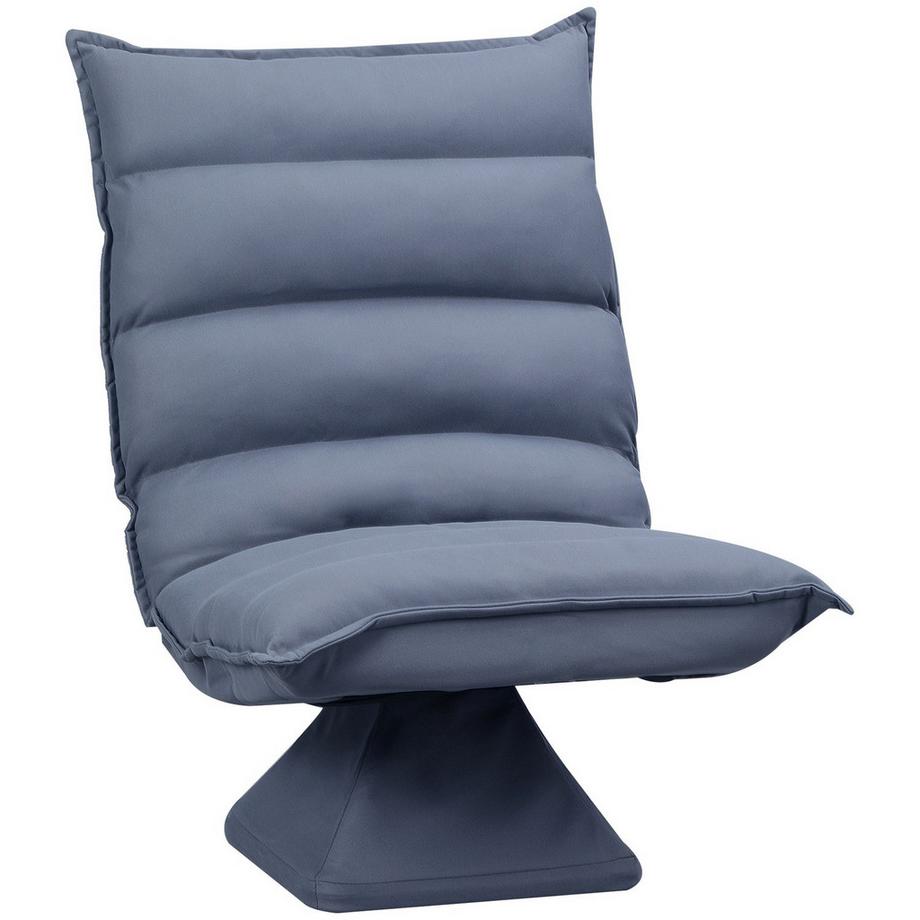 Northio Bodensofa Bodenstuhl Mit Verstellbarer Lehne, Drehbarer Meditationsstuhl, Relaxsessel, Mikrofasertuch, Grau, 62X62X95 Cm  