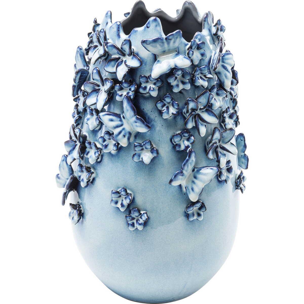 KARE Design Vase Butterflies Bleu clair 35cm  