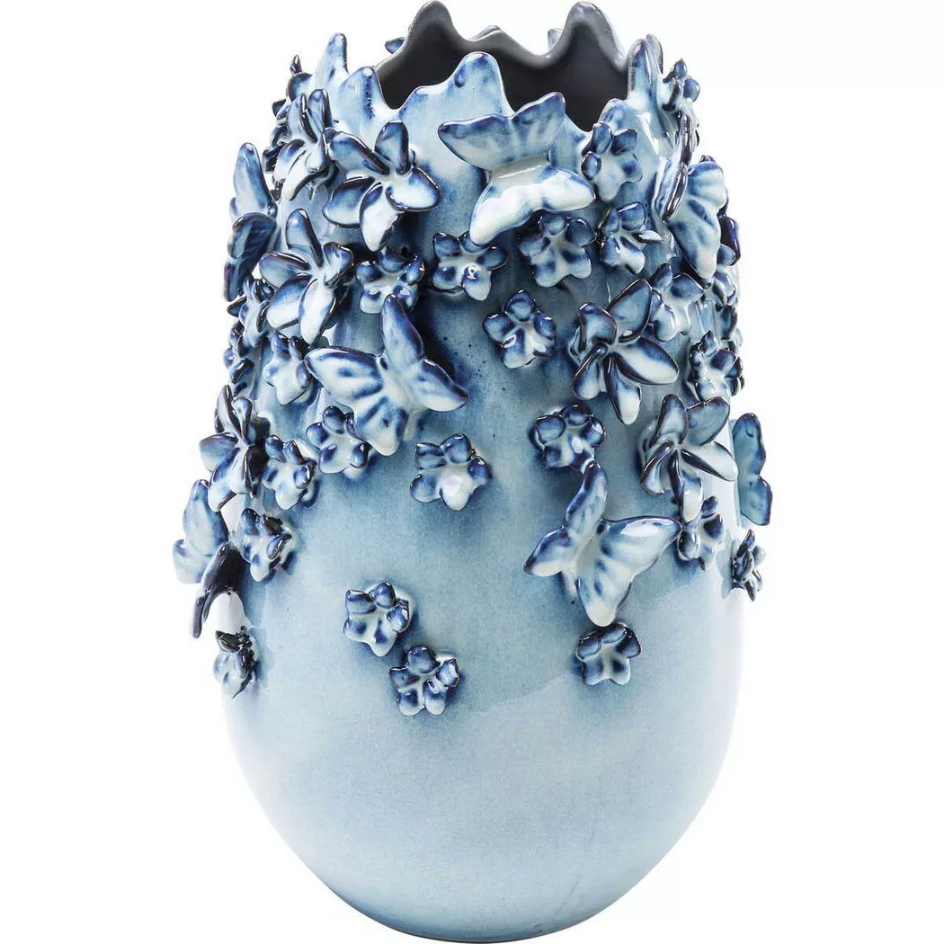 Kare Design Tischvase "Vase Butterflies Lightblue 35cm"