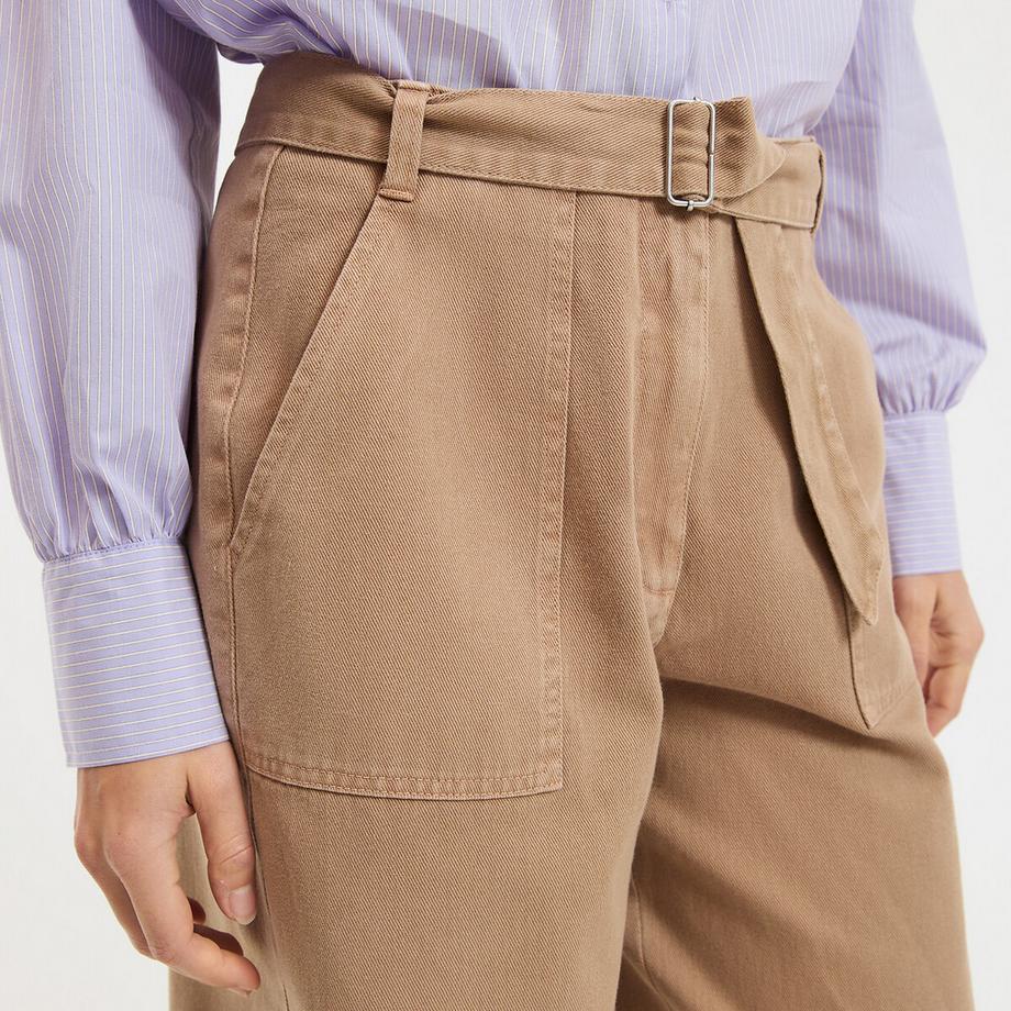 La Redoute Collections Pantalon Large Coupe Barrel avec Ceinture  