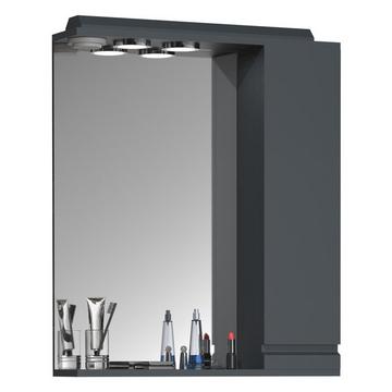 Badspiegel Wandspiegel Breite 60 cm Hängespiegel Spiegelschrank Badezimmer Drehtür grifflos Beleuchtung Silora L