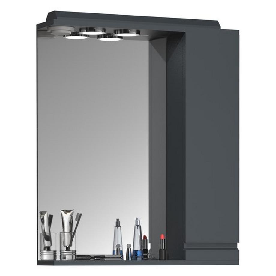 miroir de salle de bain miroir mural largeur 60 cm miroir suspendu armoire de toilette salle de bain porte tournante sans poignée éclairage Silora L