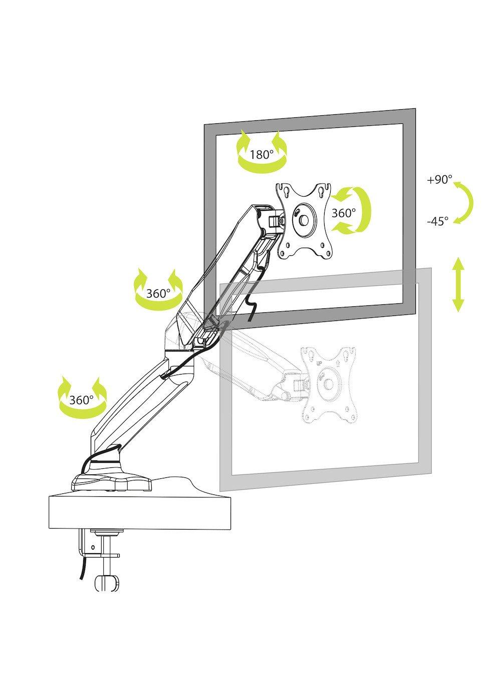 Port Designs  901104 supporto da tavolo per Tv a schermo piatto 81,3 cm (32") Nero Scrivania 