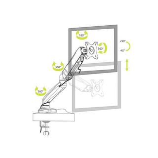 Port Designs  901104 supporto da tavolo per Tv a schermo piatto 81,3 cm (32") Nero Scrivania 