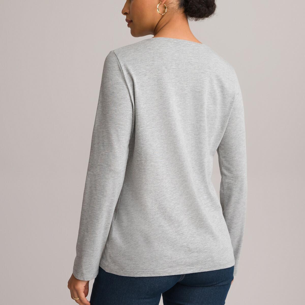 La Redoute Collections Tee Shirt Manches Longues Col Rond  