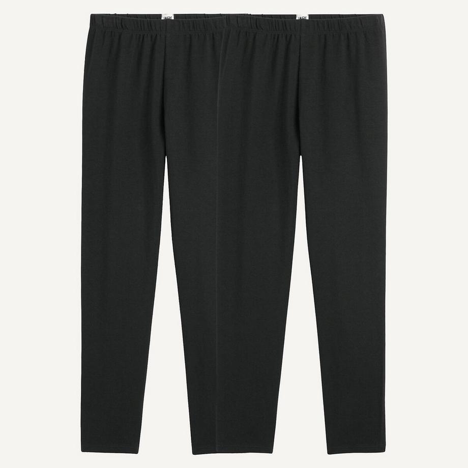 2er-Pack unifarbene Leggings