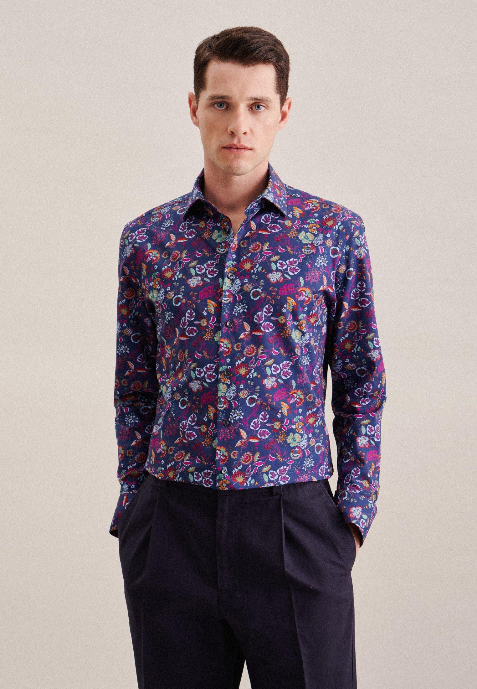 Seidensticker  Business Hemd Slim Fit Langarm Floral 