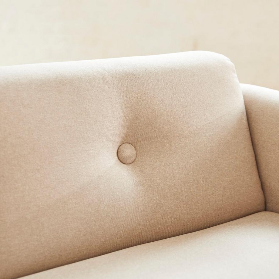 Tikamoon Divano in legno di quercia massello e tessuto écru 2 posti Bjorn  