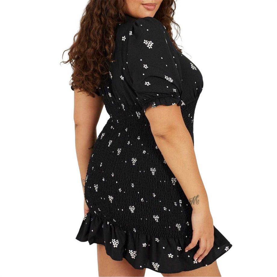 Brave Soul Robe Courte Manches Bouffantes  