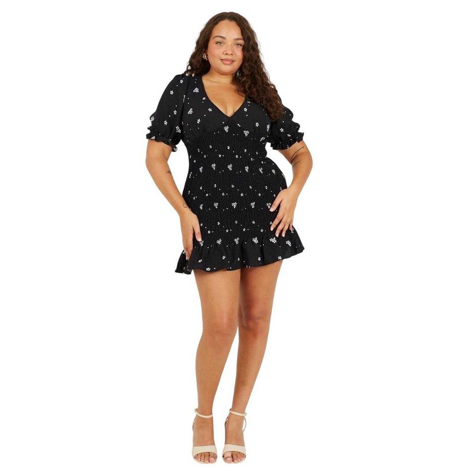 Brave Soul Robe Courte Manches Bouffantes  