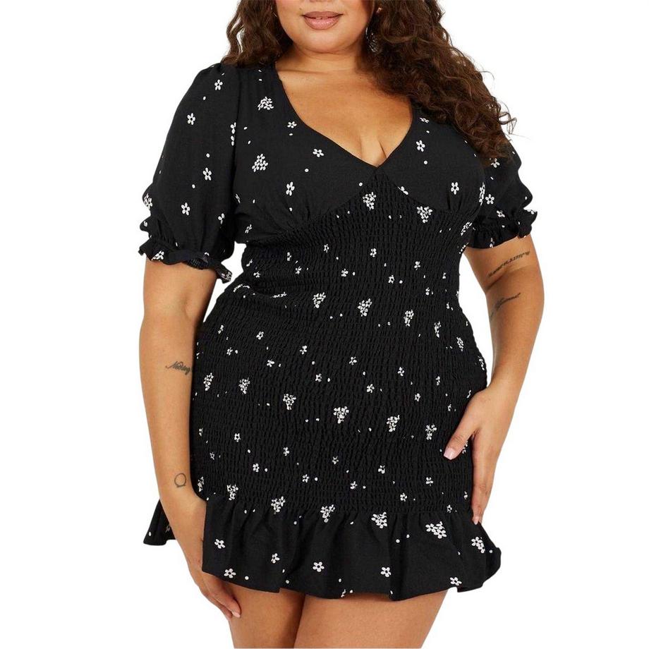 Robe Courte Manches Bouffantes