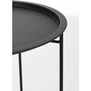 mutoni Table d'appoint de jardin Wissant rond 46x46 noir  