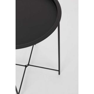 mutoni Table d'appoint de jardin Wissant rond 46x46 noir  