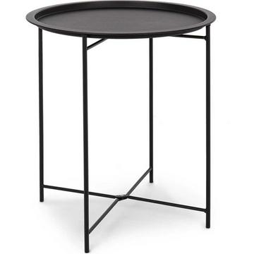 Jardin Table d&#039;appoint Wissant ronde 46x46 noire