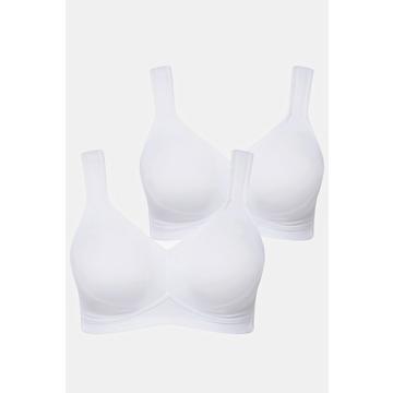 Mikrofaser-BH, 2er-Pack, ohne Bügel, vorgeformte Cups