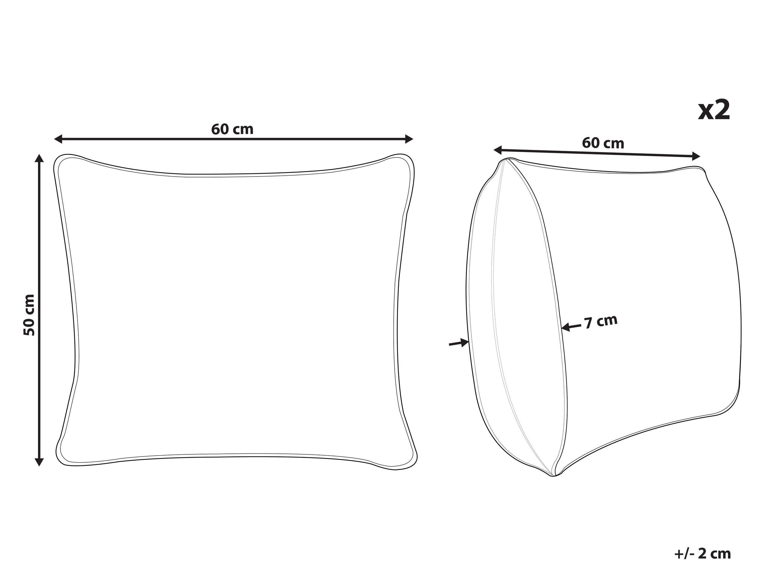 Beliani Pelister Cotone Japara Guanciale Set di 2  