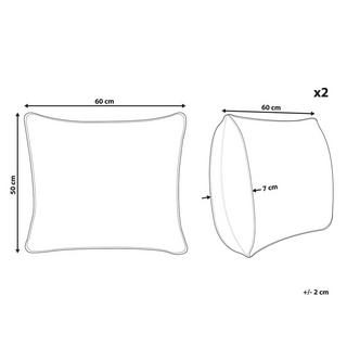 Beliani Pelister Cotone Japara Guanciale Set di 2  