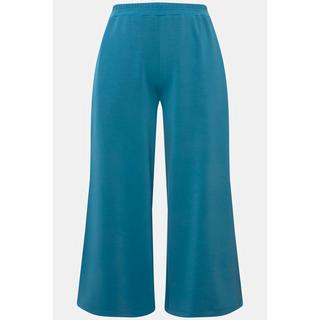 Ulla Popken  Pantalon en molleton de modal mélangé, jambe large et taille élastique 