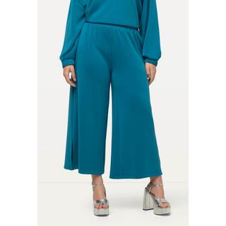 Ulla Popken  Pantalon en molleton de modal mélangé, jambe large et taille élastique 