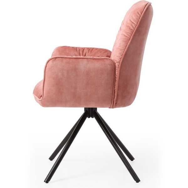 mutoni Fauteuil en velours velours avec fonction pivotante rose  