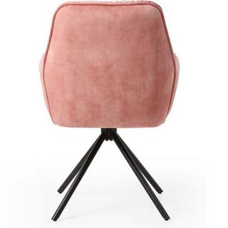 mutoni Fauteuil en velours velours avec fonction pivotante rose  