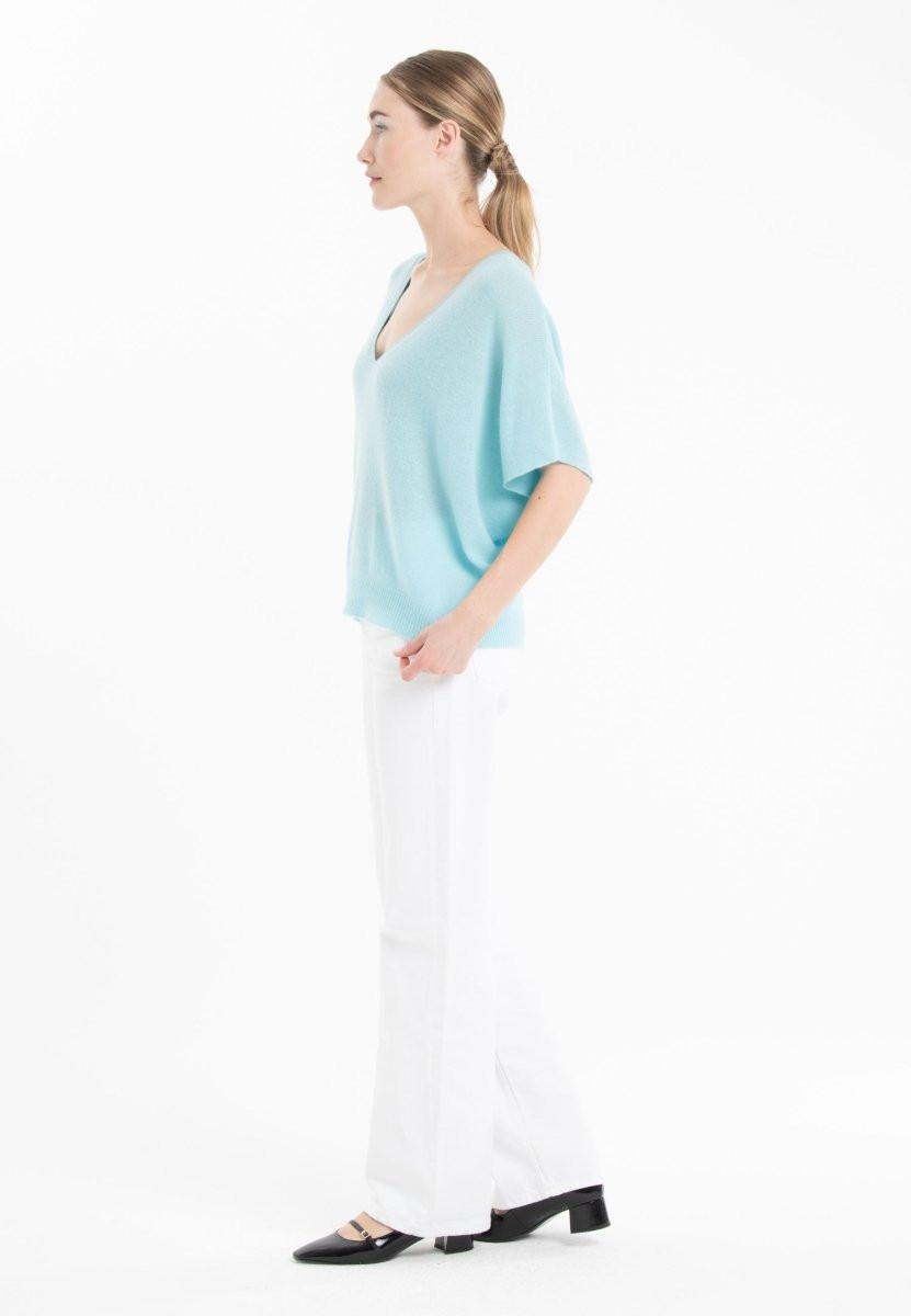 Studio Cashmere8 RIA 25 V-Ausschnitt Fledermausärmel T-Shirt  