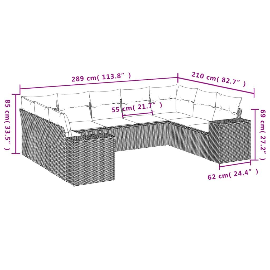 VidaXL Ensemble de canapés de jardin rotin synthétique  