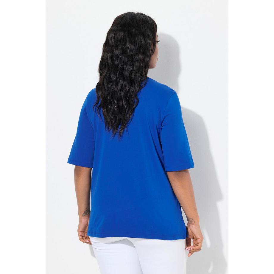 Ulla Popken T-Shirt Linea A Scollo a V Mezza Manica  