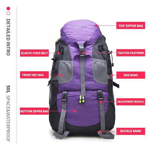 Only-bags.store 50L Leichter wasserfester Wanderrucksack, Outdoor Sport Tagesrucksack Reisetasche für Klettern  