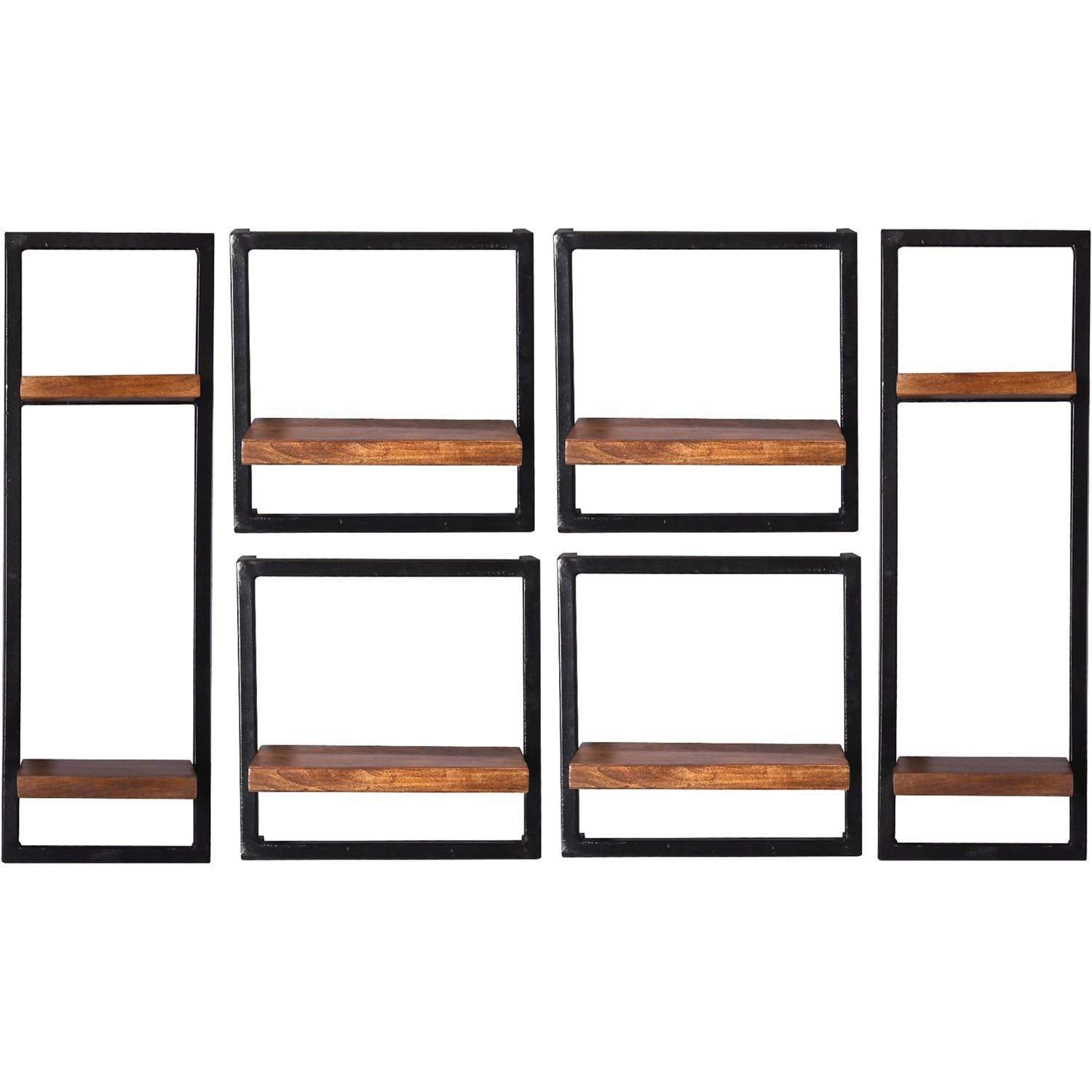 mutoni Étagère murale Havana naturel 135x25x75 (6 pièces)  