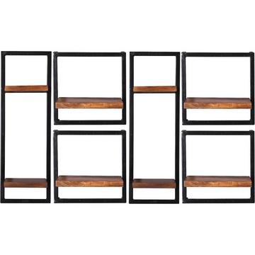 Étagère murale Havana naturel 135x25x75 (6 pièces)