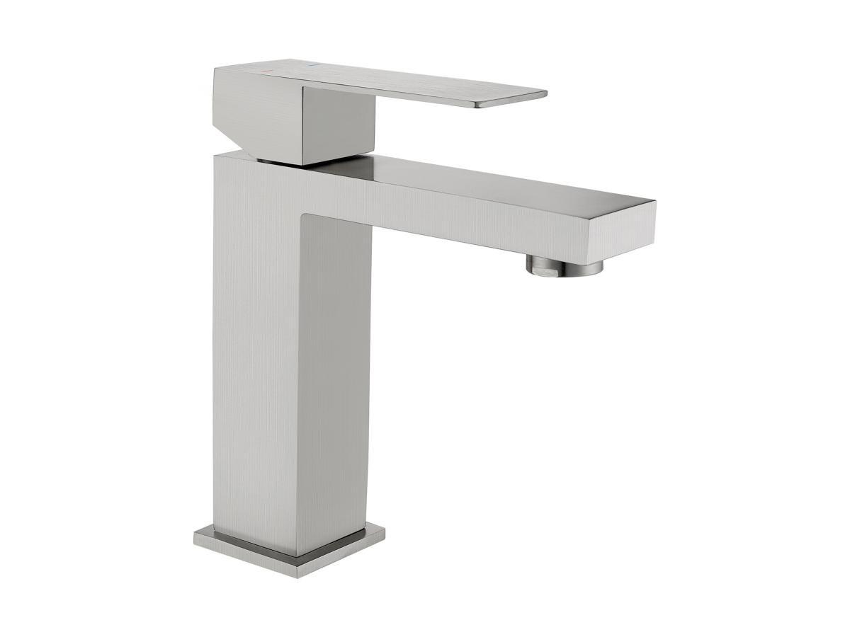 SHOWER DESIGN Robinet mitigeur mécanique carré en inox - Coloris nickel brossé - H17,3 cm - CANILAS  