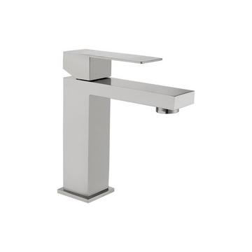 Robinet mitigeur mécanique carré en inox - Coloris nickel brossé - H17,3 cm - CANILAS