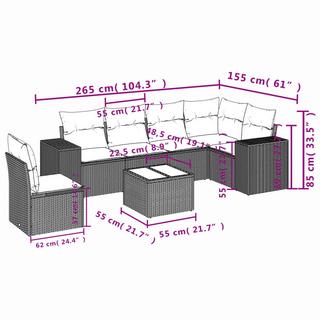 VidaXL Ensemble de canapés de jardin rotin synthétique  