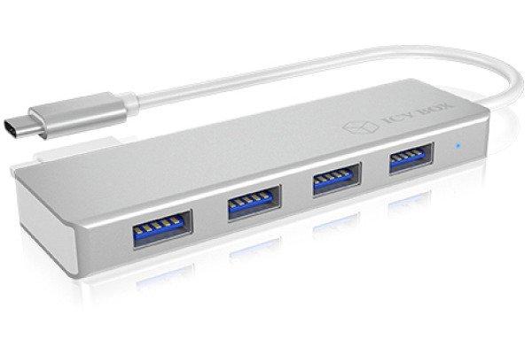 ICY Box  ICY BOX USB 3.0 Type-C Hub silver IB-HUB1425-C with 4 USB ports 