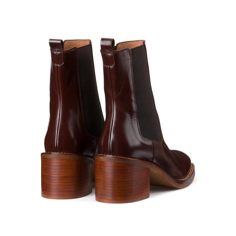La Redoute Collections  Boots chelsea en cuir à talon large 
