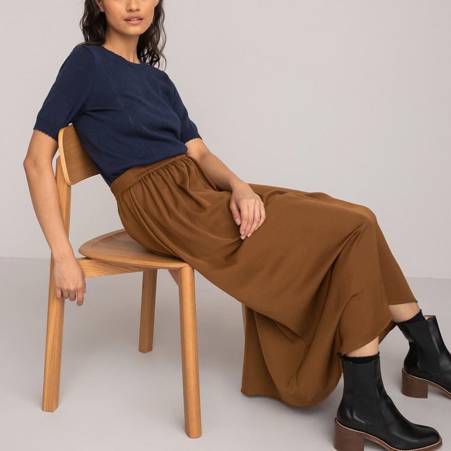 La Redoute Collections  Boots chelsea en cuir à talon large 