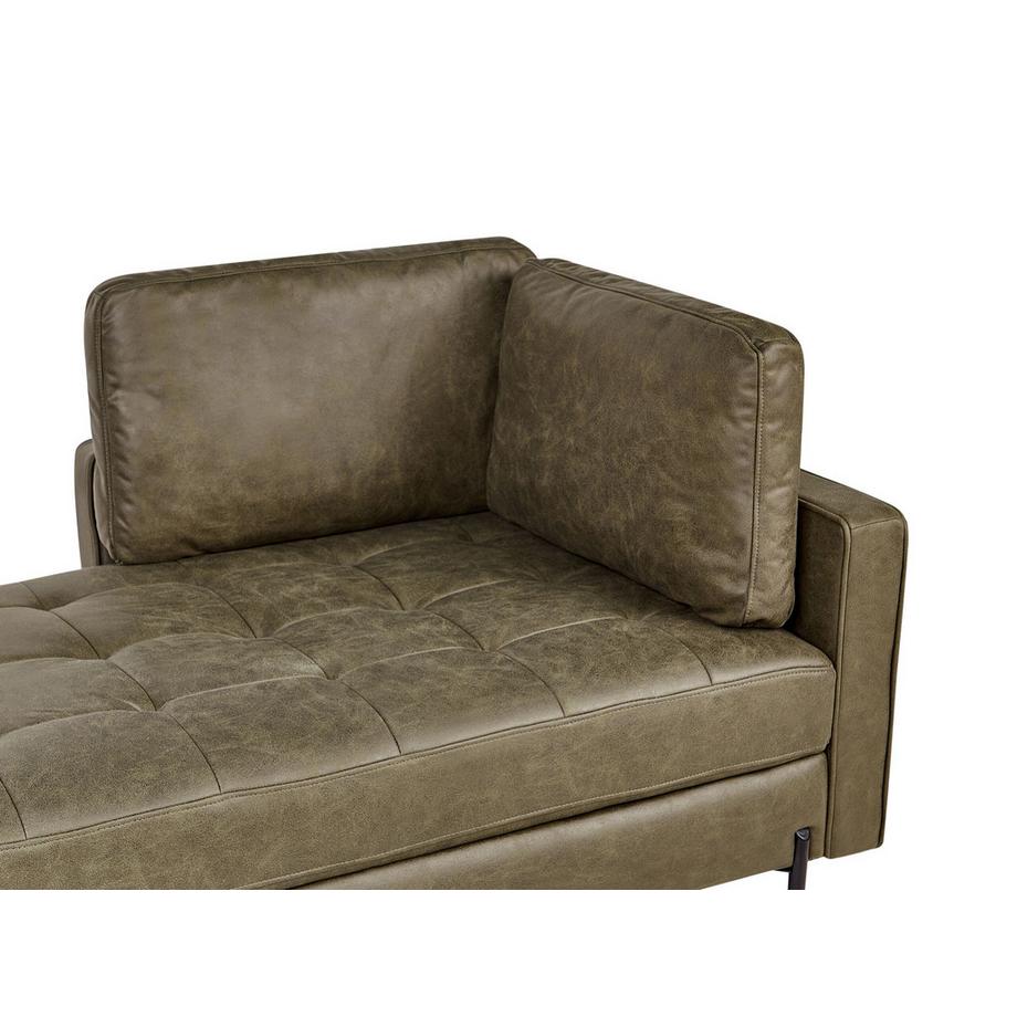 Beliani Chaise longue côté droit en Cuir PU Industriel REBAIS  