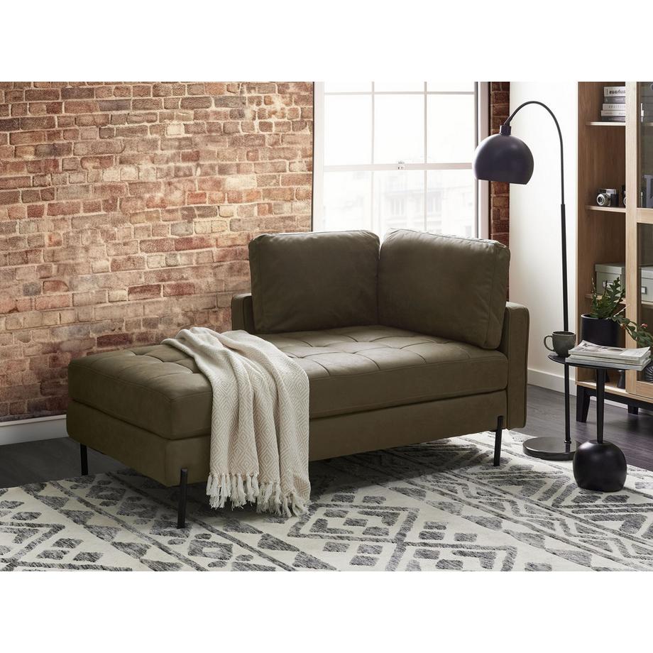 Beliani Chaise longue côté droit en Cuir PU Industriel REBAIS  