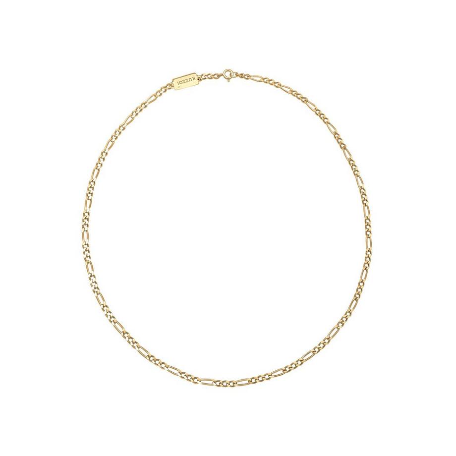 Kuzzoi  Collier Männer Figarokette Massiv Oxidiert 925 Silber 