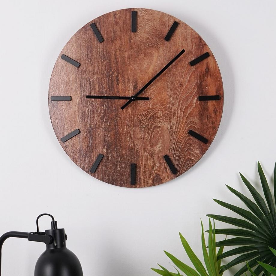 B2X  Stilvollee Wanduhr 40 cm aus MDF und Metall 