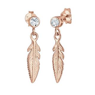 Elli  Ohrringe Feder Boho Mit Kristallen 