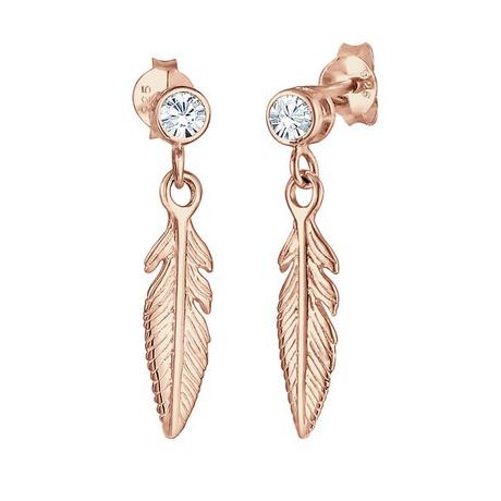 Elli  Ohrringe Feder Boho Mit Kristallen 