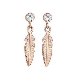 Elli  Ohrringe Feder Boho Mit Kristallen 