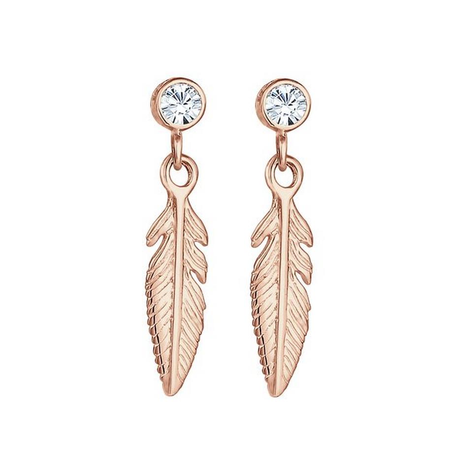 Elli  Ohrringe Feder Boho Mit Kristallen 