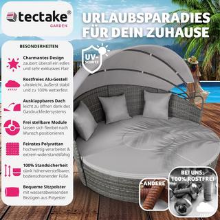 Tectake divano prendisole con telaio in alluminio e parasole  