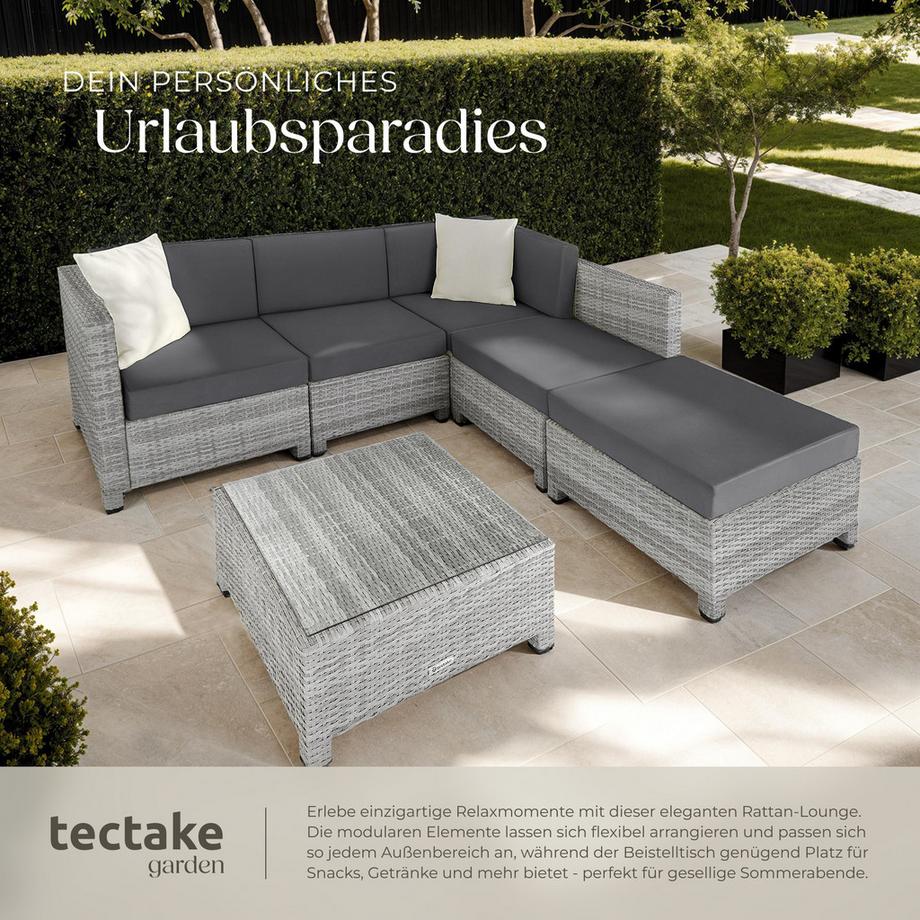 Tectake Canapé de jardin lounge en rotin  avec cadre en aluminium  