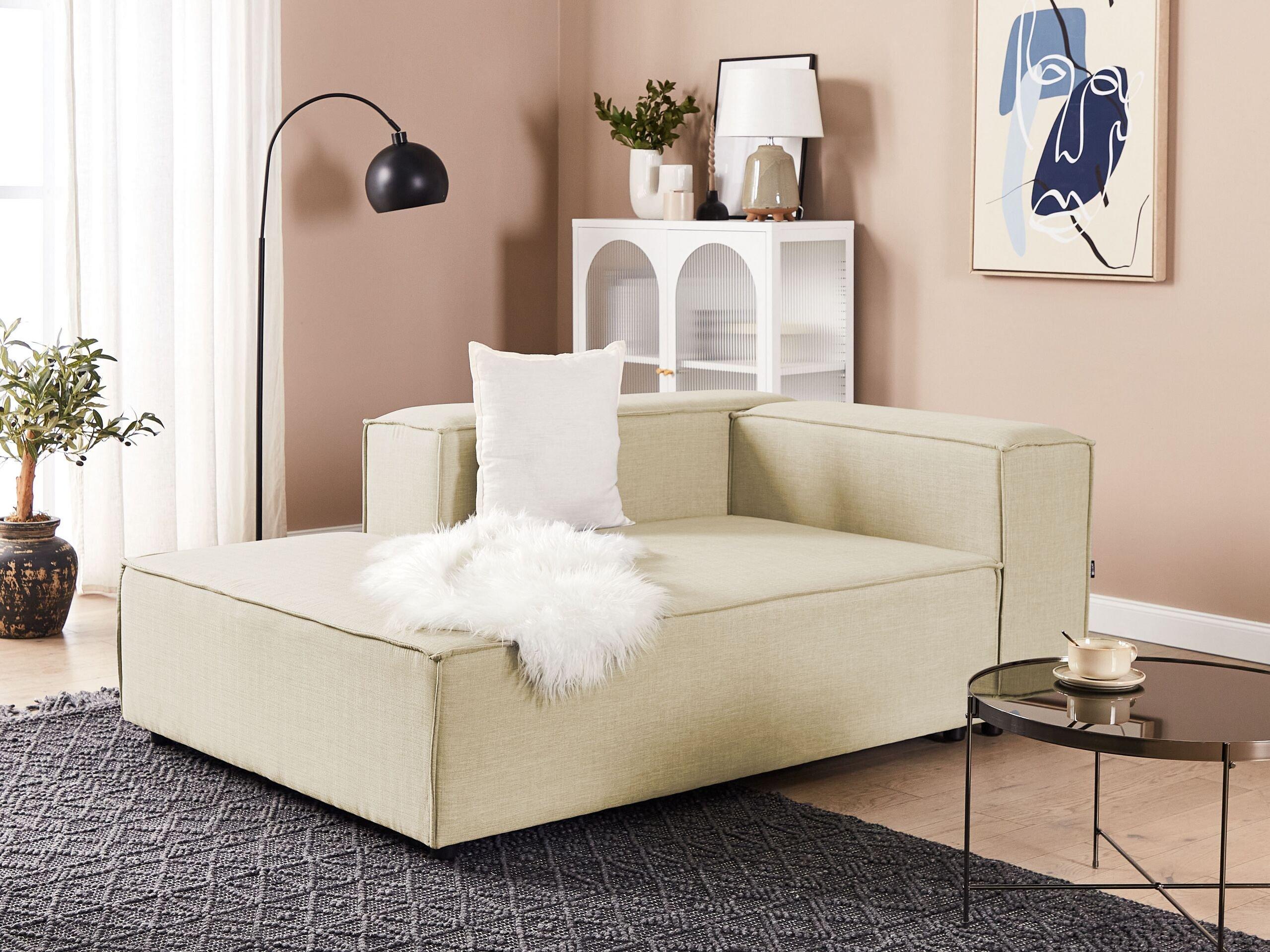 Beliani Chaiselongue aus Leinen Modern APRICA  