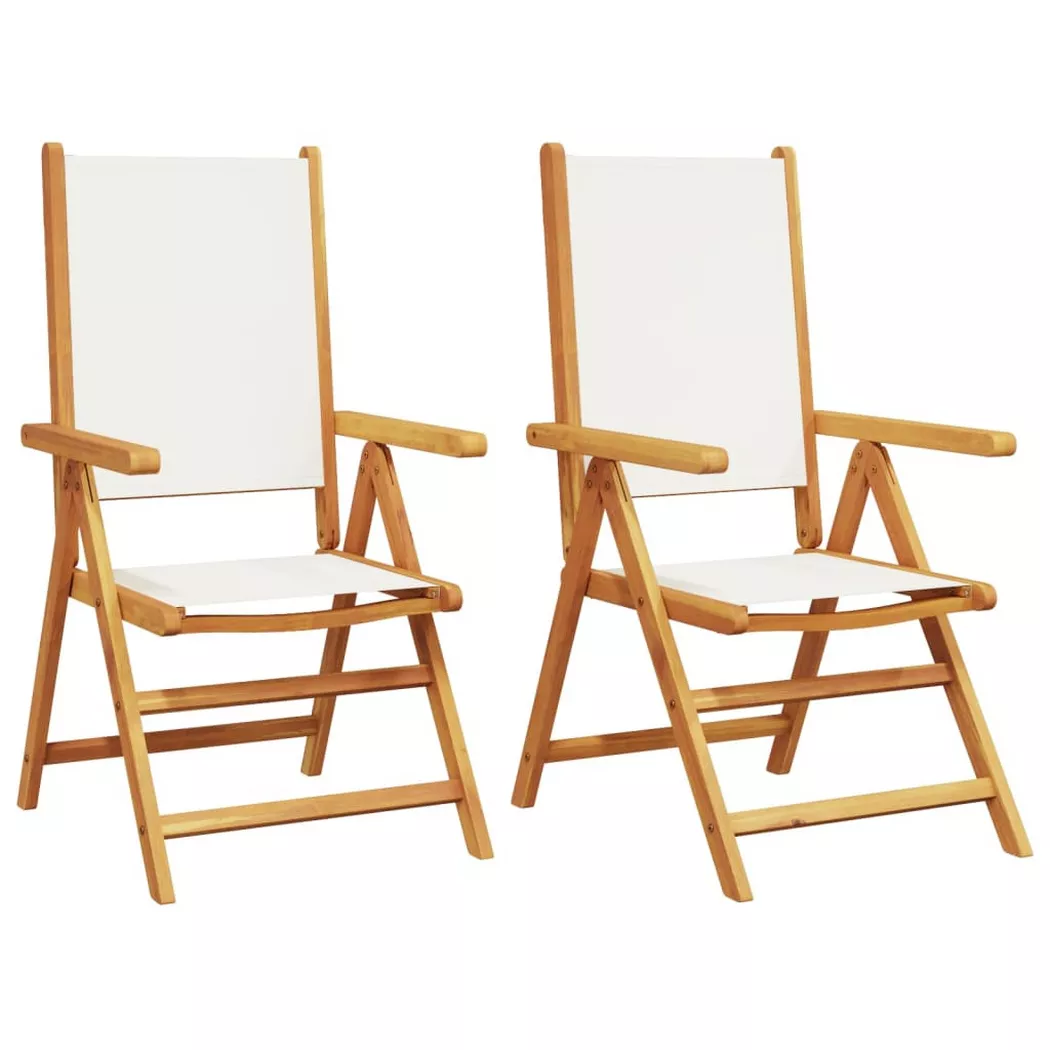 VidaXL - sedia da giardino Legno di acacia, One Size, Blanco